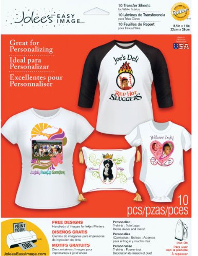 Jolee's Boutique Easy Image Iron-on Transfer Paper, White Fabrics