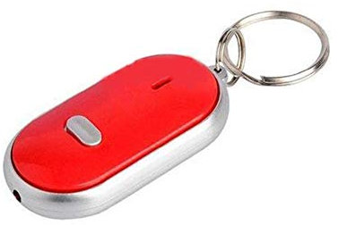 Llave de silbato de calidad Buscador LED intermitente pitido mando a distancia anti-pérdida localizador herramienta llavero - rojo