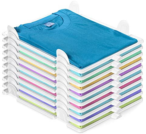 Accenter Tshirt Organizer for Clothes Storage, Stackable Closet Organizer with Easy Access, Shirt Folder Board, Sturdy and Durable, Clothes Folder 10-Pack