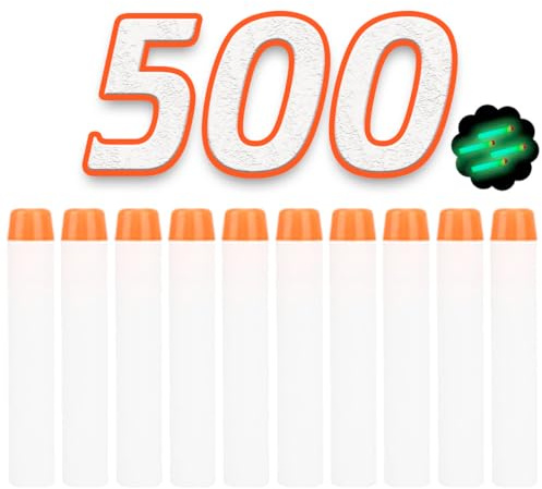 König Design Nerf Pfeile - 500 Stück Nerf Darts Nerf Munition Pfeile Dart Bullets Refill Darts Foam Pfeile für N-Strike Elite Blasters Series Hasbro Fortnite