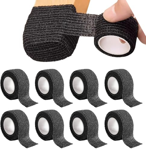 Misuyue 8 Rollen Stuhlbeinschoner, Chair Leg Floor Protectors, Stuhlbein Bodenschoner für Stühle von Geräusche und Kratzer Beseitigen (0,98 x 177 Zoll, Schwarz)