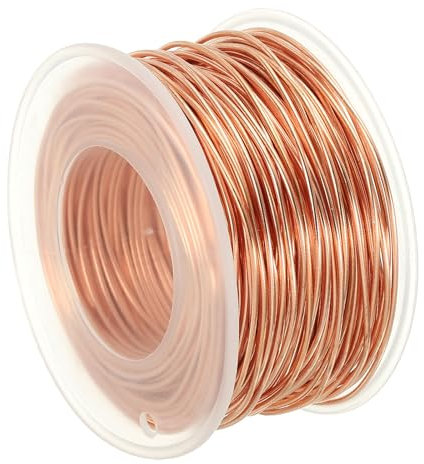 PATIKIL 98.42 Feet Solid Bare Copper Wire,18 Gauge 99.9% Pure Copper Wire 1mm Soft Beading Wire Metal Plant Stem Ties for Jewelry Craft (30m)