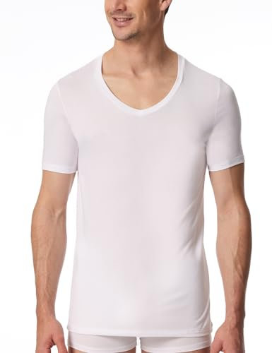 Schiesser Herren Shirt V-Ausschnitt-Premium Modal Unterhemd, Weiss_181531, 7