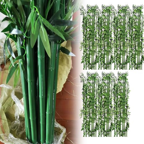 RENLXFI Poste De Bambú Falso 1m 1,2m 1,5m 1,8m 2m Altura, Grandes Plantas De Bambú Artificiales, Árboles, Decoración Bricolaje para Valla Jardín, Pantalla Privacidad(70 Pack,1.8m(6ft 70 6/7in) Tall)