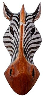 Woru Maschera Zebra in legno Bali Maschera da parete a scelta in 30 cm 50 cm o 100 cm (20 cm)