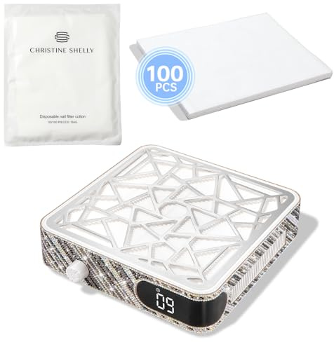 CHRISTINE SHELLY 100 Sheets Nail Dust Collector Filter Paper, PP Material Dust Collector Nail Tech Filter Cotton Pad Replacement & Nail Dust Collector, Cordless Dust Collector Nail Tech