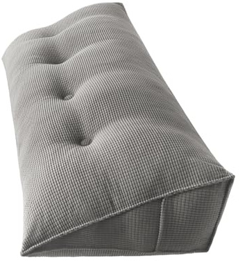 Huole - Cojín de lectura para cama, cojín cuñado, triangular, cojín para cama, respaldo de cabecera de cama, extraíble para dormitorio, cama, 120 x 50 x 20 cm, color gris