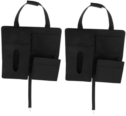 Alipis 2 Piezas Organizadores de Asiento Trasero de Bolsas de Almacenamiento Colgantes de Fieltro Móvil Snacks y Accesorios de Vehículo Mantener el Interior Limpio