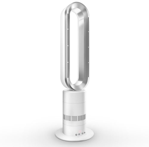 Eduzita TP18Pro Ventilador de Torre Sin Aspas, Calefacción y Refrigeración 2-en-1, Control Táctil y Mando a Distancia, 10 Niveles Frío + 3 Calor, Motor DC Ultra Silencioso