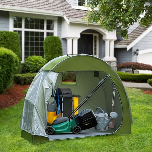 HEEPDD Bike Storage Tent, Shelter for Garden Tools and Bikes, Solution 76.77x64.17x31.50in for Outdoor Use Bike Storage Tent, 210D Oxford Fabric, Portable Nan Collected Items (Army Green)