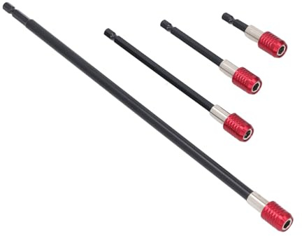 Dioche Broca Magnética, Juego de Extensión de Broca, 4 Uds., 60mm, 100mm, 150mm, 300mm | Extensor de Magnético Fuerte con Vástago Hexagonal de 1/4 de Pulgada