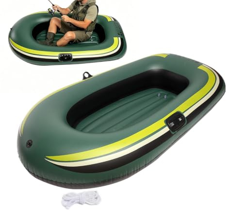 Inflatable Fishing Boat | Adults Kids Thickened Non-Slip Leakproof | Blow Up BoatLeakproof Inflatable Raft | for Pool Lake Dock Beach Water Sports Summer Swimming Tanning Kayaking Boating