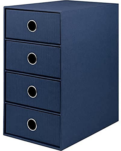 Rössler Papier 1524452904 - S.O.H.O. 4 boîtes à tiroirs pour DIN A5, avec trou de poignée, Navy, 250 x 175 x 320 mm, 1 pièce