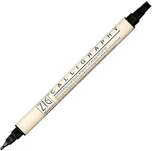 Zig Memory System Calligraphy Marker Pure Black 2 Set