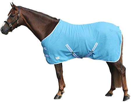 netproshop Fleece svettfilt med korsbälte, färg: ljusblå stl. 105–155 cm, storlek: 130
