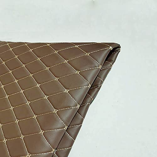 Yimihua Quilted Faux Leather Fabric Vinyl Leatherette for upholstery 1.4x1m Leather fabric Sheet Waterproof faux leather material for DIY Crafts Sewing Car cushion Decorate Chair Sofa (Color:Brown)