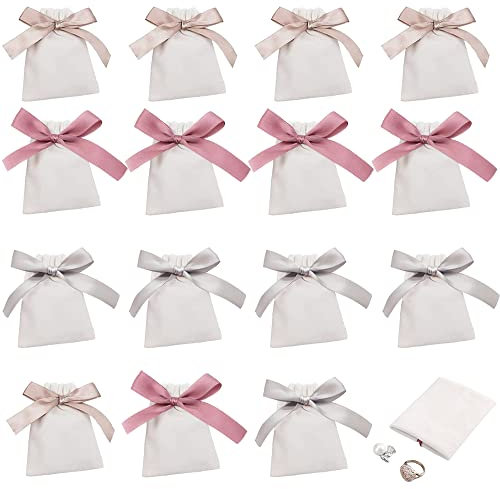 15 Stück Kleine Schmuck Samtbeutel, Samtbeutel Mini, Schmuckbeutel, Soft Velvet Bags with Drawstring, Für Schlüssel, Gewürze, Blütenblätter, Kosmetika, kleine Metallteile, Geschenke, 3 Farben