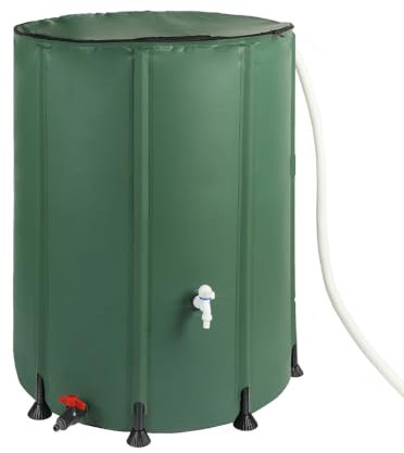 WESTMANN Faltbare Regentonne | 500 Liter Grün | Regenwassertank & Regenfass zum Sammeln von Regenwasser inklusive 2 Abläufen