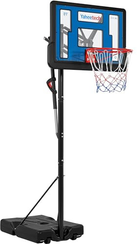 Yaheetech Basketballständer Basketballkorb Basketballanlage mit Handgriff Verstellbare Korbhöhe 227-303,5 cm Mobile Korbanlage für Innen- / Außenbereich Basketballständer Verstellen durch Handgriff