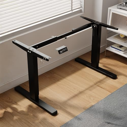 TRIUMPHKEY Elektrisches Schreibtisch Gestell 2-stufig Höhenverstellbar mit Automatischem Memory, Höhenverstellbare Tischbeine, Schwarz Sitz-Steh-Schreibtischgestell