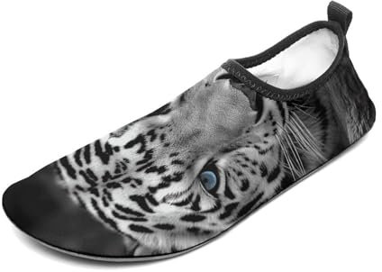 Tiger Wasserschuhe für Damen und Herren, Barfuß, schnell trocknend, Aqua-Socken für Strand, Surfen, Schwimmen, Wassersport, Schwarz und Weiß, Stil:, 38/39 EU