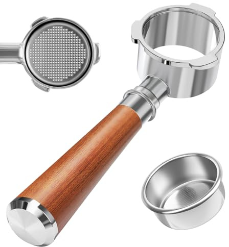 51mm Bottomless Portafilter 3 Ears Fits for CASABREWS CM5418, 3700Essential, 3700Gense, 3700Pro, Gevi 51mm 3 Ears Grouphead, Mr. Coffee Espresso and Cappuccino Machine, Stainless Steel Filter Basket