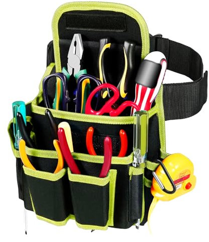 APOMOONS Ceinture à outils pour homme avec 1 boucle de sports de montagne, sac à outils Oxford, sac de ceinture, outil amovible et réglable, pour artisans, électriciens, menuisiers, ouvriers du