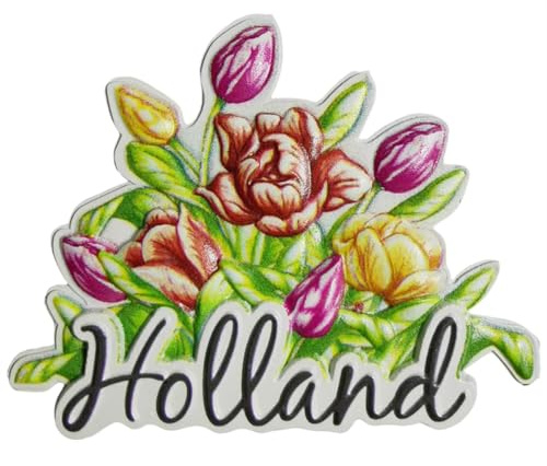 Calamita da frigorifero 3D a forma di tulipano, in resina, realizzata a mano, decorazione per la casa e la cucina