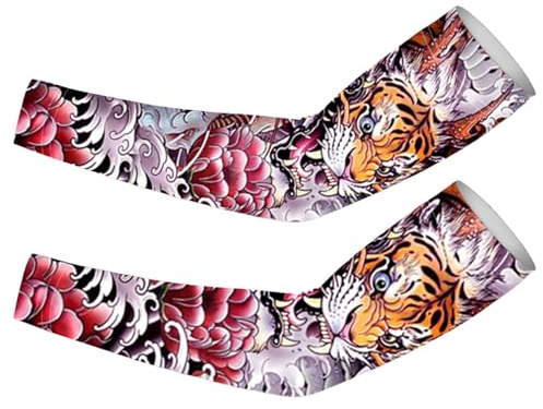 Genérico Mangas protectoras para brazos | Mangas de brazo de protección solar Protectores de brazo de tatuaje, de tatuaje temporal Compresión solar Cubierta de largo Brazo de arte corporal