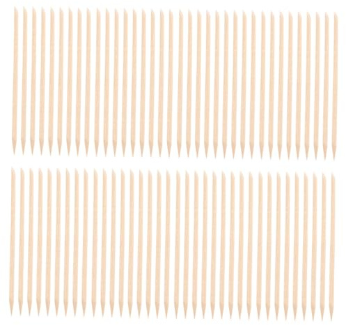 SHERCHPRY 100 piezas Palitos de Madera para Cutículas Herramienta de Manicura y Pedicura Multifuncional Ablandador Cutículas Compacto y Duradero para Cuidado Profesional y Personal