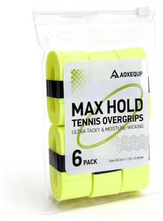AOXEQUIP 6PACK Tennis Racket Grip Tape, Tennis Grip Tape, Tennis Wrap Grip Tape,Grip Tape for Handles Fits Tennis/Badminton/Squash Rackets (Green)
