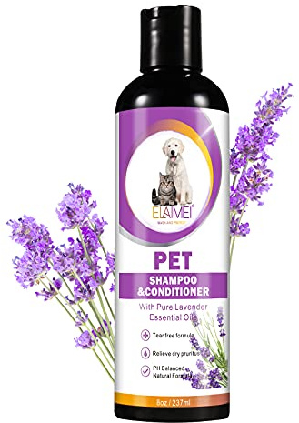 MXCZBSM Shampooing pour Chien et Chat à la Lavande 237ml – Apaisant pour Peaux Sensibles – Calme Les Démangeaisons, Nourrit et Adoucit Le Pelage – Formule Naturelle pH équilibré