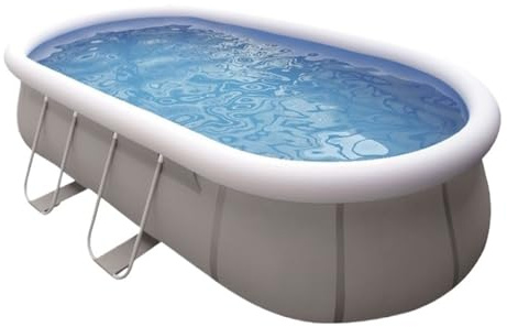 Piscina Ovalada con Estructura De Acero, sobre El Suelo PVC Resistente 5 M X 3,05 1,22 Bomba Arena 800 GAL, Jardín Familiar