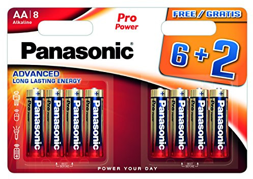 Panasonic Multipack 6+2 Pilas Alcalinas AA LR6 PRO POWER