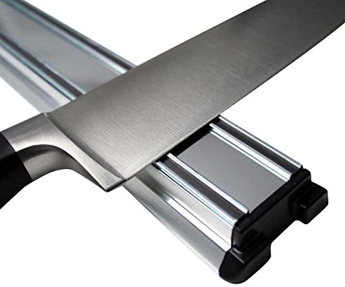 Magnetlist, magnetkniv, knivhållare, knivlist – aluminium – klassisk – extra stark – 30/45 cm – lämplig för 6 knivar, det är ett elegant komplement till alla moderna kök, längd: 300 mm