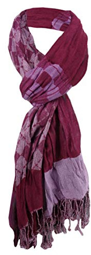 TigerTie arrugado bufanda burdeos morado lila - modelo controlado - refriega - tamaño 190 x 70 cm