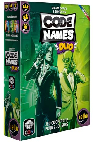 IELLO Codenames Duo Nouvelle Édition – Version française – Jeu de Société Coopératif d’Association d’Idées pour 2 Joueurs et Plus | 15 Min | Dès 11 Ans