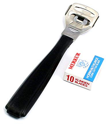 Callus Shaver Callus Remover Safety Slide Black Handle with 10 Blades by G.S Online Store