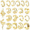 ORAZIO 20Pcs Ear Cuff Set Damen Ohrmanschette Ohrringe Earcuffs Set Helix Knorpel Ohrmanschette Ohne Ohrloch Wickelohrring Fakepircings Ohr Cuffs Ohrklemme Gold