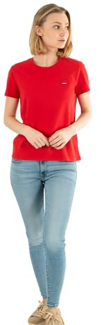 Levi's Women's The Perfect Tee- Core Chesthit Logo T-Shirt, Script Red, XL