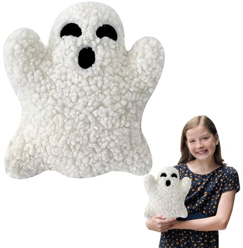 POPOYU Halloween Ghost Plush Cushion Pillows 40cm,Halloween.Throw Ghost Pillow,GhostSpooky Cushion Sofa Bed Home Decor for Halloween,Cute Boo Pillow for HalloweenParty Game,Boo Basket Gifts