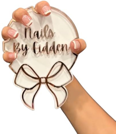 Personalised Manicurist Discs, 4'' Nail Artist Gifts - Customised Acrylic Photo Prop for Nail Salons (Style 1)