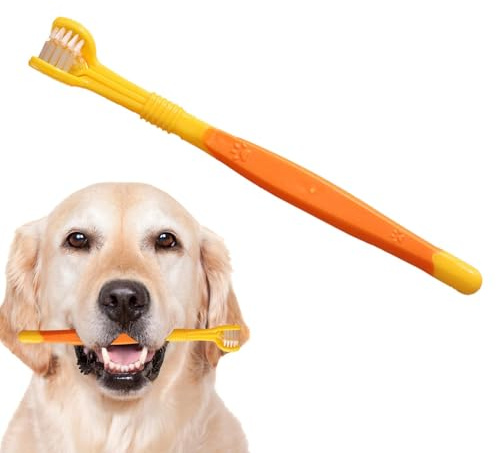 Spazzolino da denti per gatti, spazzolino da denti a tre teste, spazzola per rimuovere l'alito cattivo del per la pulizia della bocca con setole morbide