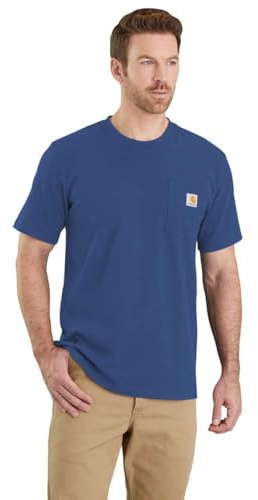 Carhartt Herren K87 Pocket S/S T-Shirt T-Shirt, Deep Ocean, S