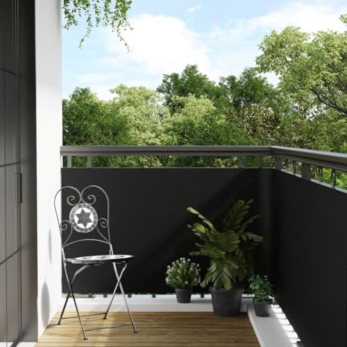 Générique Paravent de Balcon Noir 400x80 cm résine tressée,Panneaux de clôture,2.75KG-156298