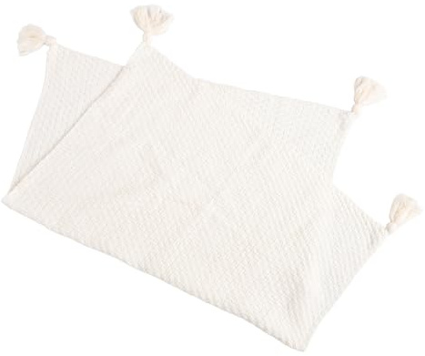 Mobestech Mantas para Sofá Mantas Mullidas para Sofá con Borlas para Cama Bohemias Divertidas De Oficina Cachemir Sintético Beige