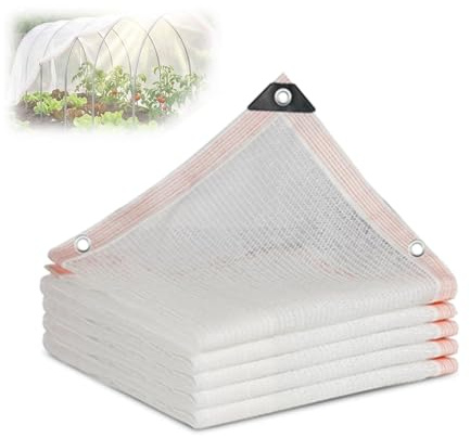 Malla de Sombreo Blanca 40% para Jardín Plantas, Toldo Vela Transpirable Protección UV con Ojales, Red de Sombreado Resistente para Invernadero Terraza Semillero(1x5m)