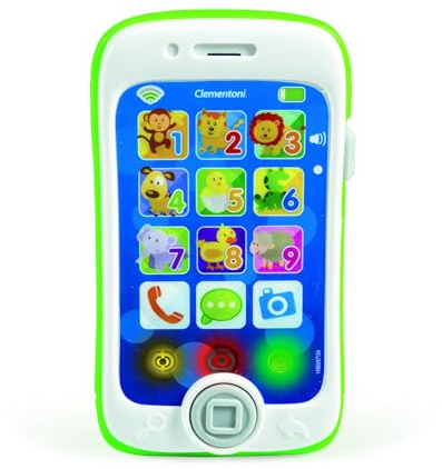 Baby Clementoni - Smartphone Touch & Play, Telefono per Bambini 12-36 Mesi, Centro Attività con 3 Modalità di Gioco e 12 Tasti per Scoprire Nomi e Versi degli Animali, Numeri e Parole, 14969
