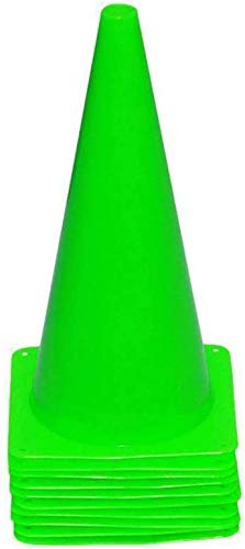 Boje Sport 10er Set Markierkegel, 38 cm, grün, für das Fußballtraining, Trainingshilfen, Leitkegel, Verkehrshütchen für Kinder, Sport, Inlineskating, Reitsport und Agility Hundesport, Leichtathletik