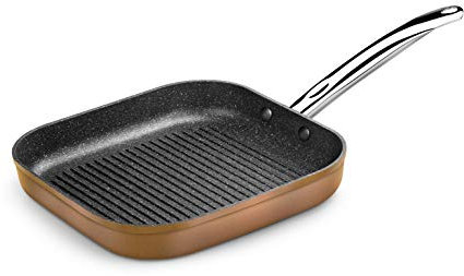 Monix Copper Grill con Rayas 28 x 28 cm, Aluminio Forjado